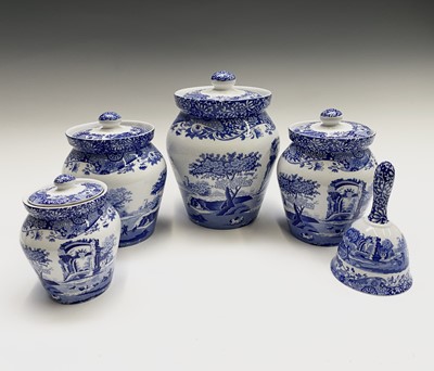 Lot 942 - Four Spode 'Italian' pattern lidded jars,...