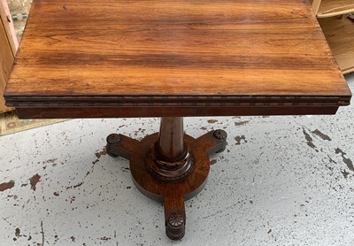 Lot 3049 - A rosewood card table, early 19th century,...