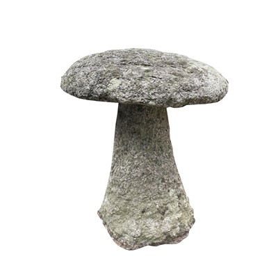 Lot 612 - A granite staddle stone with circular top and...