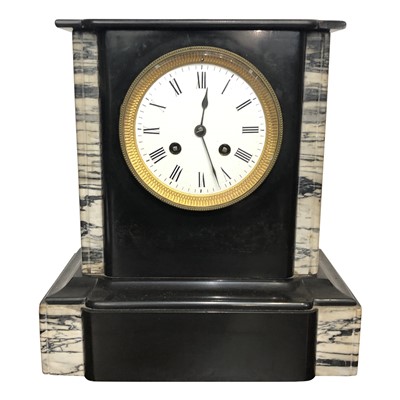 Lot 3018 - A 19th century black and white marble mantle...