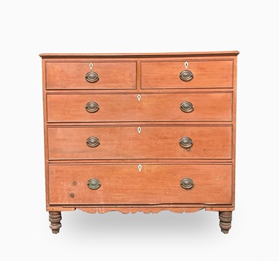 Lot 89 - A George III pine chest of drawers, with two...