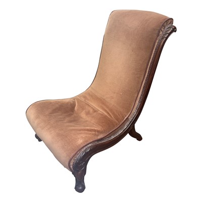 Lot 3360 - A Victorian rosewood upholstered salon chair,...