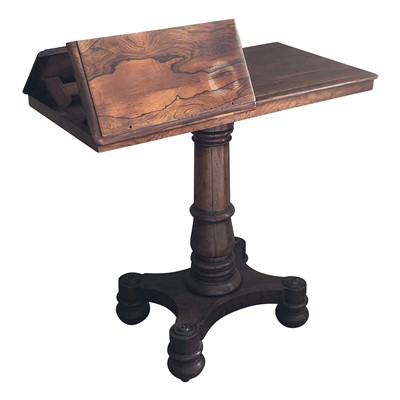 Lot 3368 - A Willam IV rosewood reading or duet stand,...
