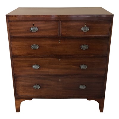 Lot 3370 - A mahogany late George III chest of two short...