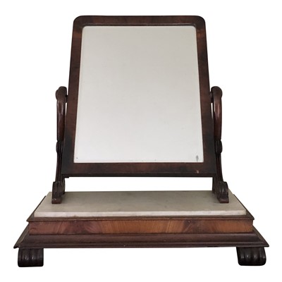 Lot 3372 - An early Victorian mahogany toilet mirror, the...