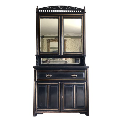 Lot 3376 - An Aesthetic Movement secretaire bookcase with...