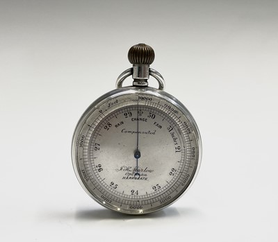 Lot 563 - A late Victorian silver cased pocket aneroid...