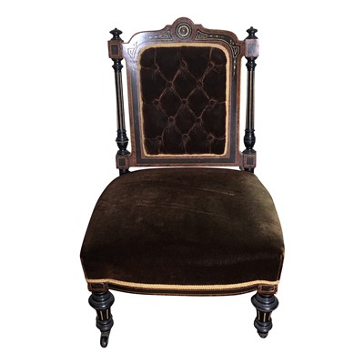 Lot 3379 - A high Victorian side chair ebonised parcel...