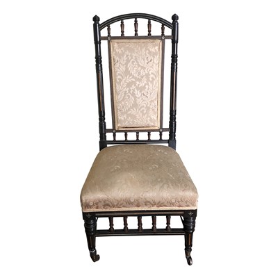 Lot 3380 - A high Victorian ebony side chair with...