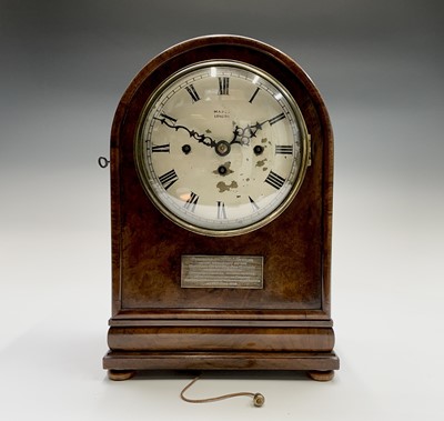 Lot 2925 - A burr walnut triple train bracket clock, by...