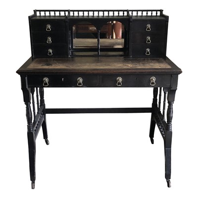 Lot 3381 - A good high Victorian ebonised writing table...