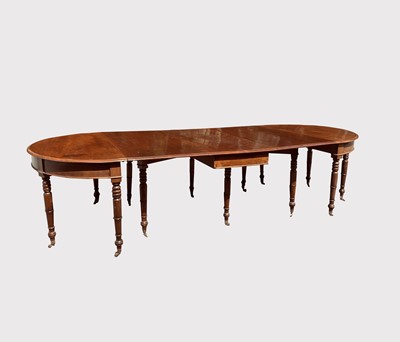 Lot 3128 - A George III mahogany D-End dining table, with...