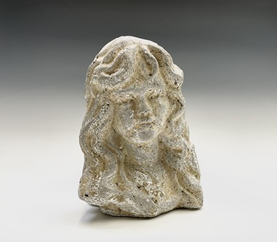 Lot 656 - A reconstituted stone bust of a young woman....