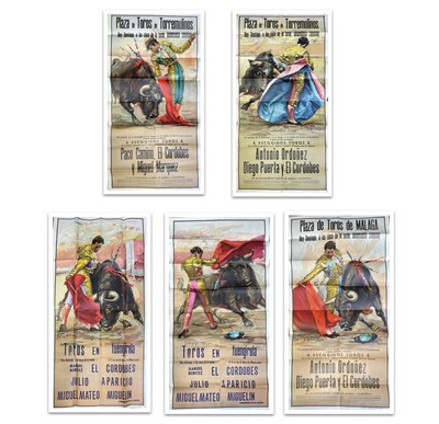 Lot 385 - Bull Fighting Interest: A collection of five...