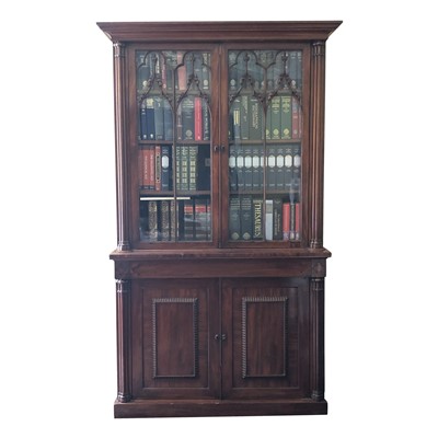 Lot 3388 - A George IV mahogany bookcase the upper...