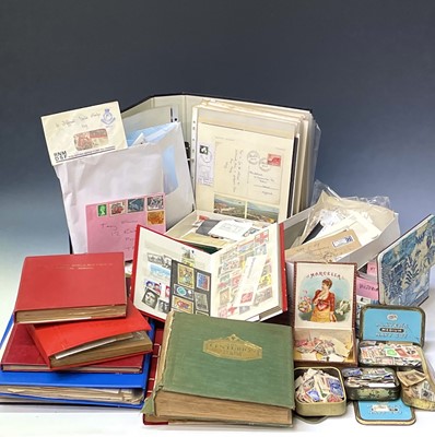 Lot 408 - Stamps. All world accummulation in tins,...
