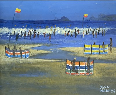 Lot 175 - John NASH Windbreaks + Swimmers at Sennen Cove...