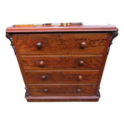 Lot 3325 - A Victorian mahogany secretaire chest, the top...