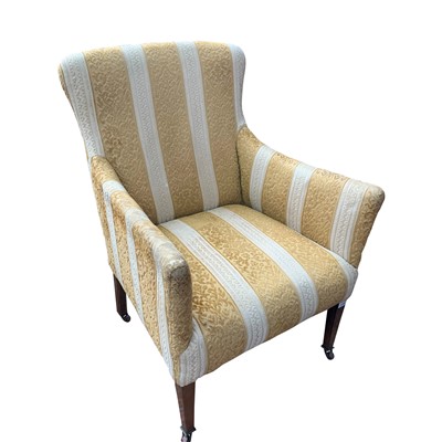 Lot 3309 - A mahogany upholstered tub armchair, 19th...