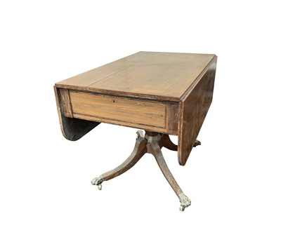 Lot 3147 - A Regency rosewood and burr yew crossbanded...