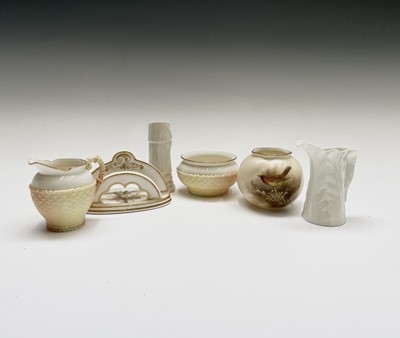 Lot 983 - A Royal Worcester porcelain squat vase,...