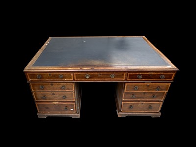Lot 3148 - A mahogany and satinwood crossbanded partners...