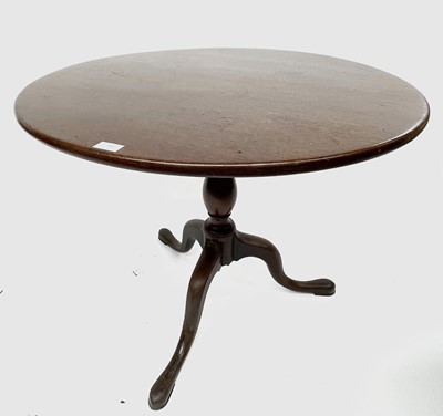 Lot 3150 - A George III mahogany tripod table, the snap...