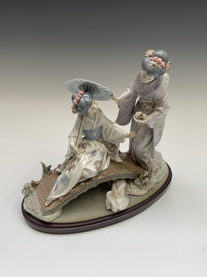 Lot 986 - A Lladro figure group, 'Springtime in Japan',...