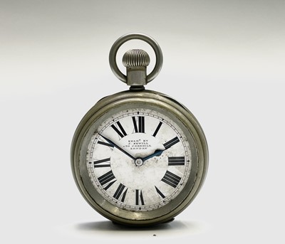 Lot 19 - A Waltham Non-magnetic, nickel, keyless pocket...