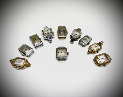 Lot 103 - Ten Ladies rectangular watches.