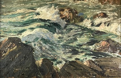 Lot 93 - David COBB (1921-2014) Coastal Waves Oil on...
