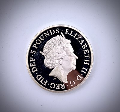 Lot 8 - G.B. silver Piedfort £5 proof coin. The 1000th...