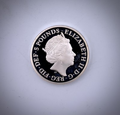 Lot 9 - G.B. silver Piedfort £5 proof coin. The...