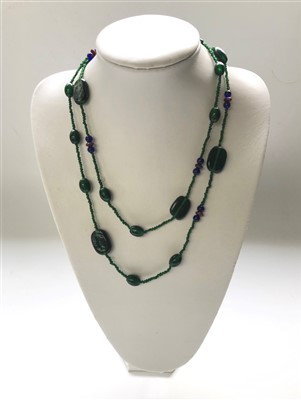 Lot 2412 - A Pre-War silver parcel gilt necklace set with...