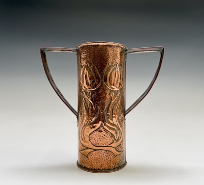 Lot 58 - An Arts & Crafts period copper twin handled...