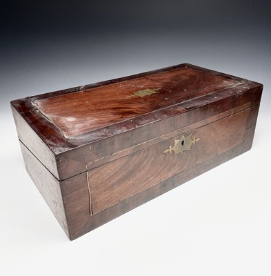 Lot 379 - A 19th century mahogany writing slope, with...