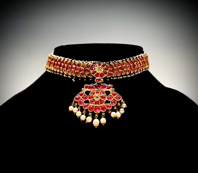 Lot 48 - An impressive Ceylonese ruby and pearl...