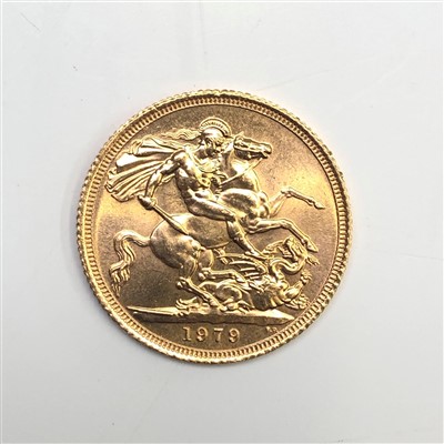 Lot 2575 - An Elizabeth ll sovereign, 1979, uncirculated.