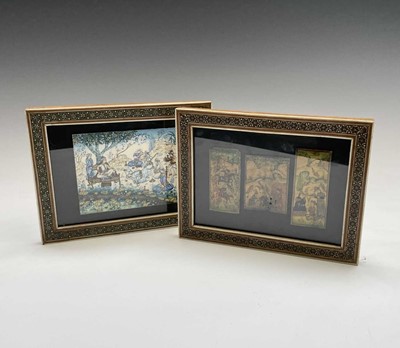 Lot 190 - Three mid 20th century Persian miniature...