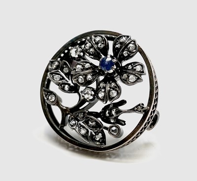 Lot 173 - A late Victorian gold flower brooch, silver...