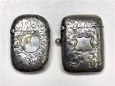 Lot 2024 - A Jones & Crompton engraved silver vesta case...