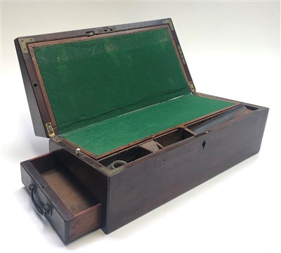 Lot 241 - A late George III mahogany writing slope, with...