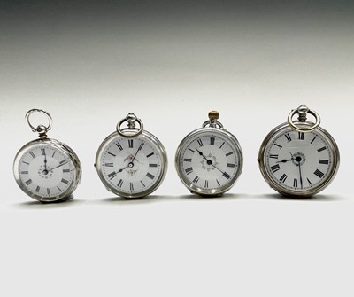 Lot 13 - Four silver open face small pocket watches,...