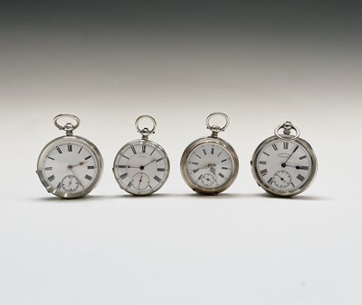 Lot 175 - Four open face keywind pocket watches one...