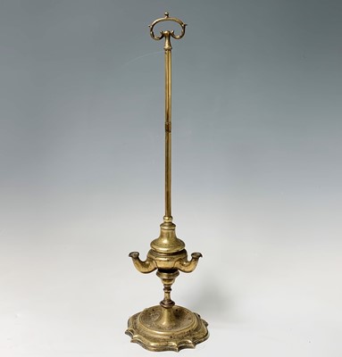 Lot 125 - A brass Lucerna oil Lamp, early 19th century,...