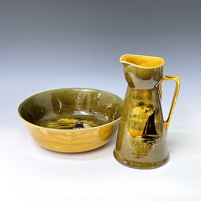 Lot 822 - A Royal Doulton jug and bowl set, both painted...