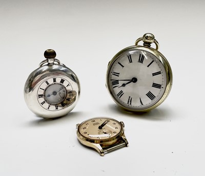 Lot 30 - A small silver half-hunter cased pocket watch...