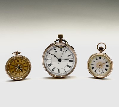 Lot 5 - A 9ct gold cased open face keyless pocket...