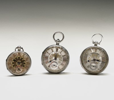 Lot 75 - Three Victorian key wind silver pocket watches....