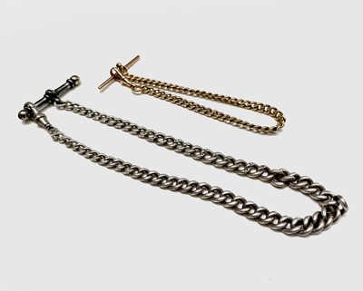 Lot 171 - A 9ct gold curb link watch chain 20.5cm 12.5gm...